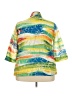 Alia Color Block Green 3/4 Sleeve Button-Down Shirt Size 20W - photo 2