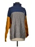 Free People Color Block Gray Turtleneck Sweater Size S - photo 1