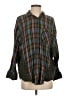 Free People Plaid Green Long Sleeve Button-Down Shirt Size XS - photo 1