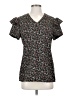 Mikarose 100% Polyester Black Short Sleeve Blouse Size S - photo 1
