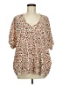 Jodifl 100% Polyester Tan Short Sleeve Blouse Size M - photo 1