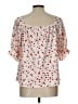 MELLODAY Red Short Sleeve Blouse Size L - photo 2