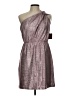 Melonie T Metallic Silver Cocktail Dress Size 10 - photo 1
