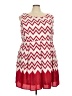 Pink Owl 100% Polyester Chevron-herringbone Red Casual Dress Size 3X - photo 1