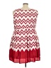 Pink Owl 100% Polyester Chevron-herringbone Red Casual Dress Size 3X - photo 2