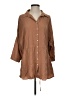 L Space 100% Rayon Brown 3/4 Sleeve Button-Down Shirt Size XS - photo 1