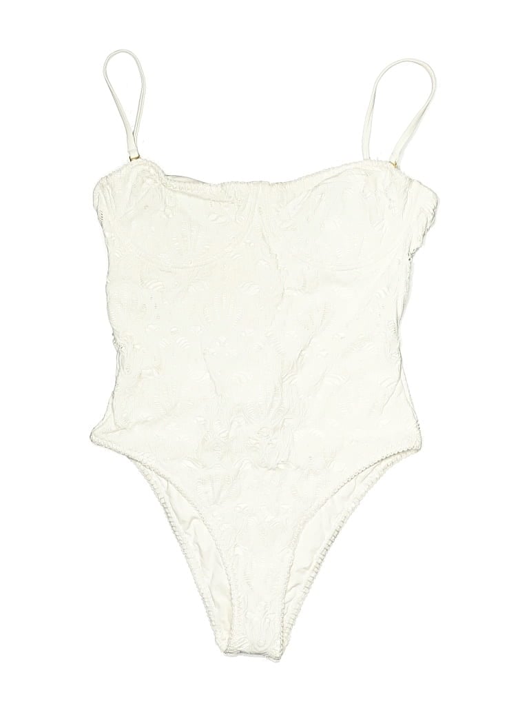 Pre-owned Farm Rio One Piece Swimsuit In Ivory