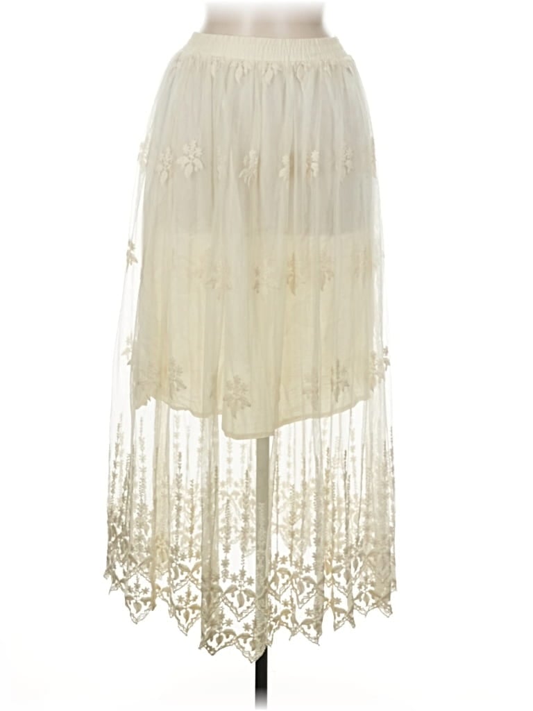 Pre-owned Astr Formal Skirt In White