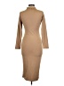 Unbranded Solid Tan Casual Dress Size L - photo 2