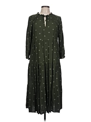 Madewell Tie-Neck Tiered Midi Dress in Stardot (view 1)