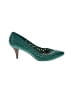 DKNYC 100% Leather Teal Heels Size 9 1/2 - photo 1