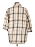 Shein Plaid Tan 3/4 Sleeve Blouse Size L - photo 2