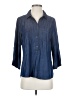 Renee C. Blue 3/4 Sleeve Button-Down Shirt Size S - photo 1