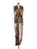 Boohoo Animal Print Brown Jumpsuit Size 6 - photo 1