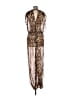 Boohoo Animal Print Brown Jumpsuit Size 6 - photo 2