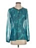 Hale Bob Teal Long Sleeve Blouse Size S - photo 1