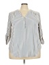 Torrid 100% Polyester Stripes Blue 3/4 Sleeve Blouse Size 2X Plus (2) - photo 1