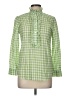 J.Crew Checkered-gingham Green 3/4 Sleeve Blouse Size 6 - photo 1
