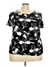 Lane Bryant 100% Rayon Black Short Sleeve Blouse Size 18 - photo 1
