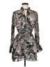 CAPSULE 100% Viscose Print Gray Casual Dress Size 6 - photo 1