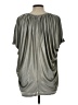 Kenar Metallic Silver Short Sleeve Blouse Size L - photo 2