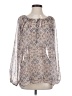 CAbi 100% Polyester Silver Long Sleeve Blouse Size S - photo 1