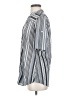 Eden & Olivia 100% Polyester Stripes Silver Short Sleeve Blouse Size S - photo 5