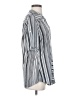 Eden & Olivia 100% Polyester Stripes Silver Short Sleeve Blouse Size S - photo 4
