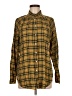 Ann Taylor LOFT Plaid Gold Long Sleeve Button-Down Shirt Size M - photo 1