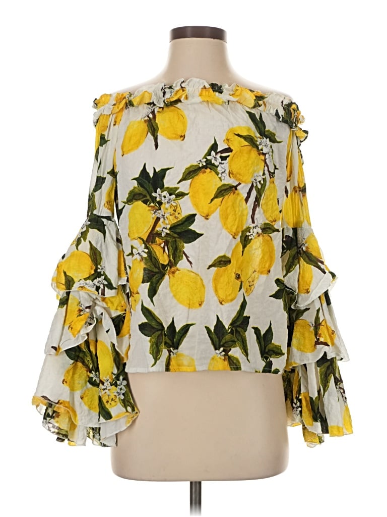 Pre-owned Assorted Brands 3/4 Sleeve Blouse In Yellow