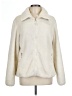 Weatherproof 100% Polyester Solid Ivory Faux Fur Jacket Size L - photo 1