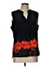 Ecru 100% Silk Black Sleeveless Silk Top Size L - photo 1