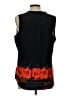 Ecru 100% Silk Black Sleeveless Silk Top Size L - photo 2