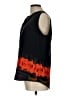 Ecru 100% Silk Black Sleeveless Silk Top Size L - photo 5