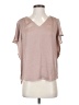 Naked Zebra 100% Polyester Solid Tan Short Sleeve Blouse Size S - photo 1