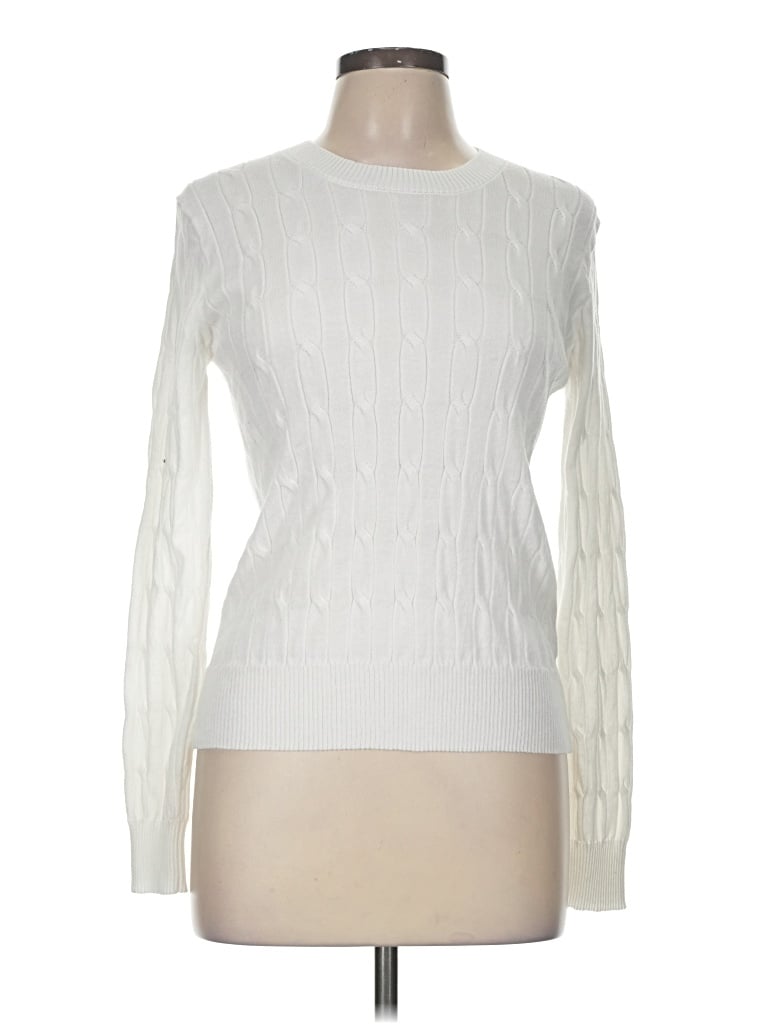 Pre-owned Active Usa Pullover Sweater In White