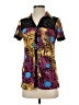Unbranded Tropical Purple Short Sleeve Blouse Size S (estimated) - photo 1