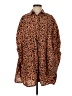 Boohoo 100% Cotton Animal Print Brown Kimono Size 4 - photo 1