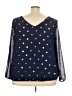 Torrid 100% Polyester Blue Long Sleeve Blouse Size 2X Plus (2) - photo 2