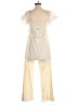 Saint Helena 100% Cotton Solid Ivory Jumpsuit Size S - photo 2