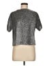 Assorted Brands 100% Polyester Metallic Silver Short Sleeve Top Size M - photo 1