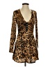 Missguided 100% Polyester Animal Print Brown Casual Dress Size 4 - photo 1