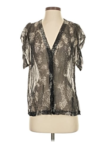7 For All Mankind Short Sleeve Silk Top (view 1)
