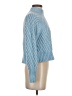 Sincerely Jules Chevron-herringbone Blue Turtleneck Sweater Size S - photo 4
