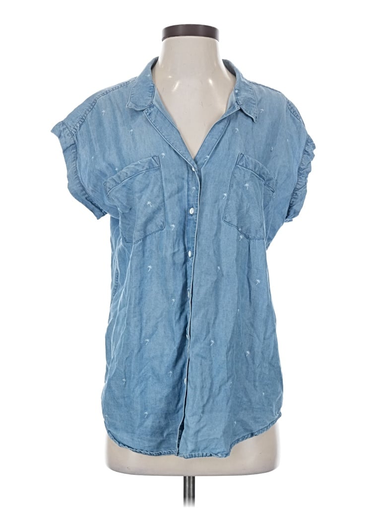 Pre-owned Jachs Girlfriend Short Sleeve Blouse In Blue