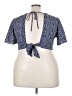 Unbranded Print Blue Short Sleeve Blouse Size 3X (estimated) - photo 2
