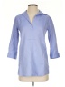Ann Mashburn 100% Cotton Blue 3/4 Sleeve Button-Down Shirt Size XS - photo 1