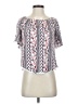 Stem & Vine White Short Sleeve Blouse Size S (estimated) - photo 1