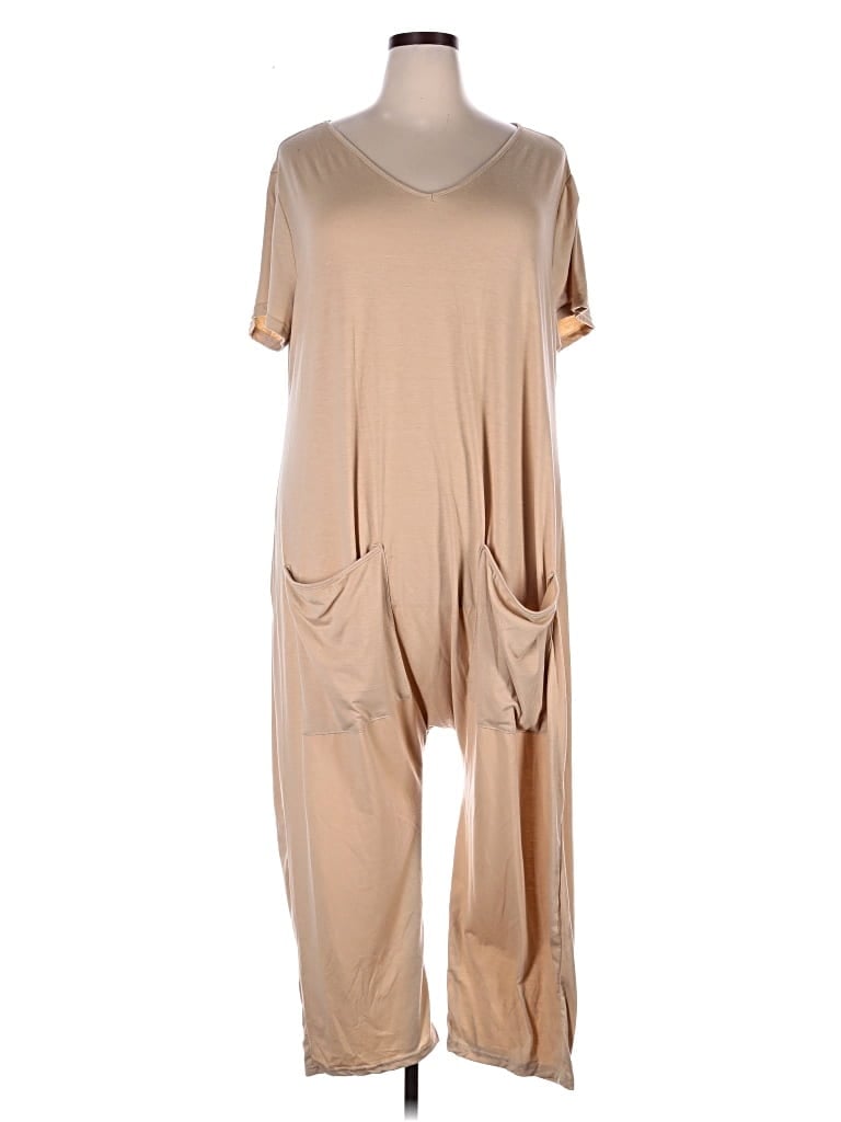 Pre-owned Unbranded Jumpsuit In Tan