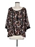 Rockin' C 100% Polyester Black 3/4 Sleeve Blouse Size M - photo 1